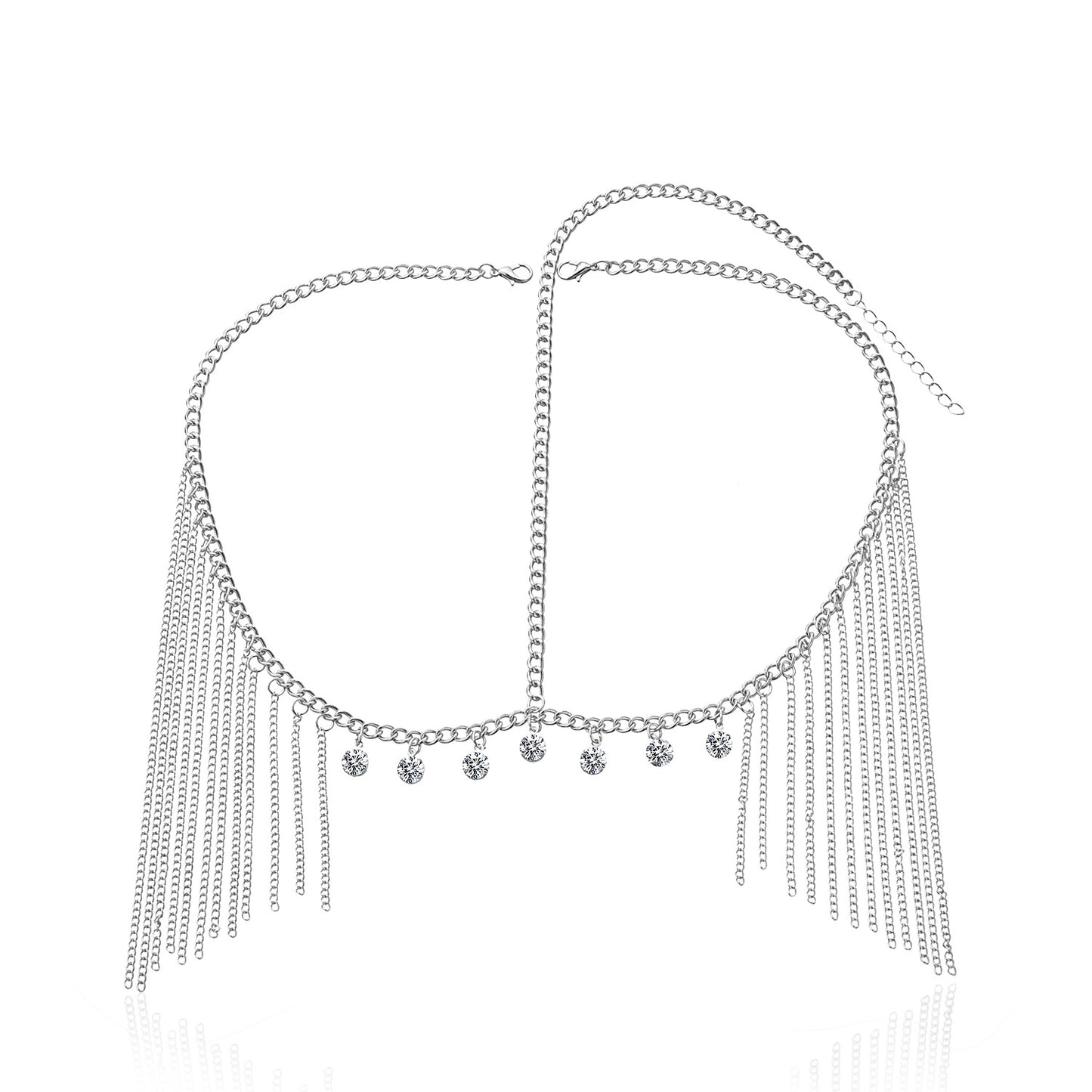 Fascia per Capelli Geometrica da Donna con Strass e Catena in Lega per Capelli