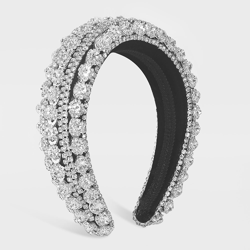 Women's European Luxury Rhinestone U-Shape Hair Clip Titanium Steel Hair Accessory for Wedding Birthday Gift
