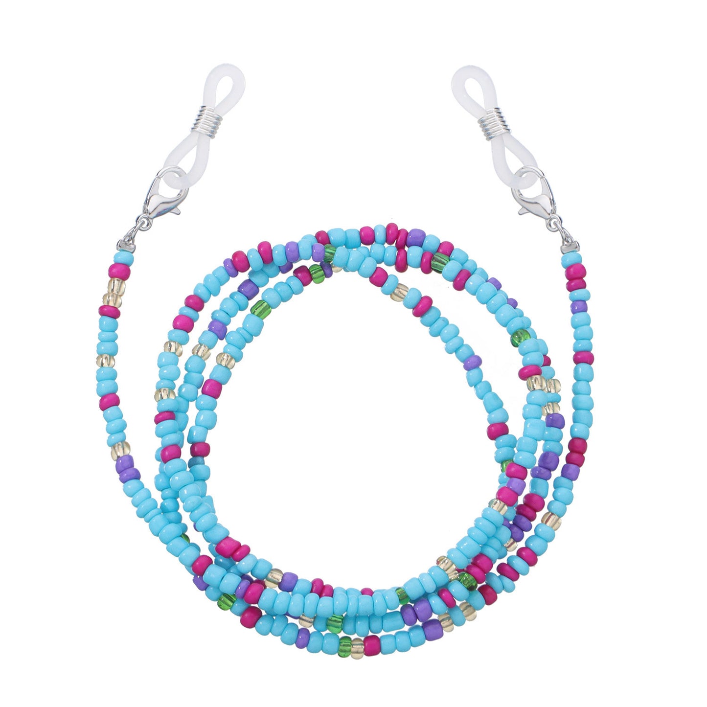 Elegant Trendy Mixed Color Glass Beads Eyeglass Chain