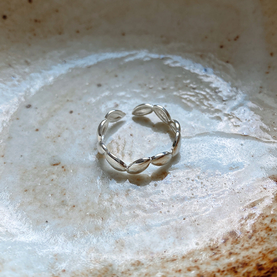 Minimalist Heart Sterling Silver Ring for Women, Floral Pattern, Plated Jewelry, Elegant Design, Korean Style, 925 Silver, Simple Jewelry Gift