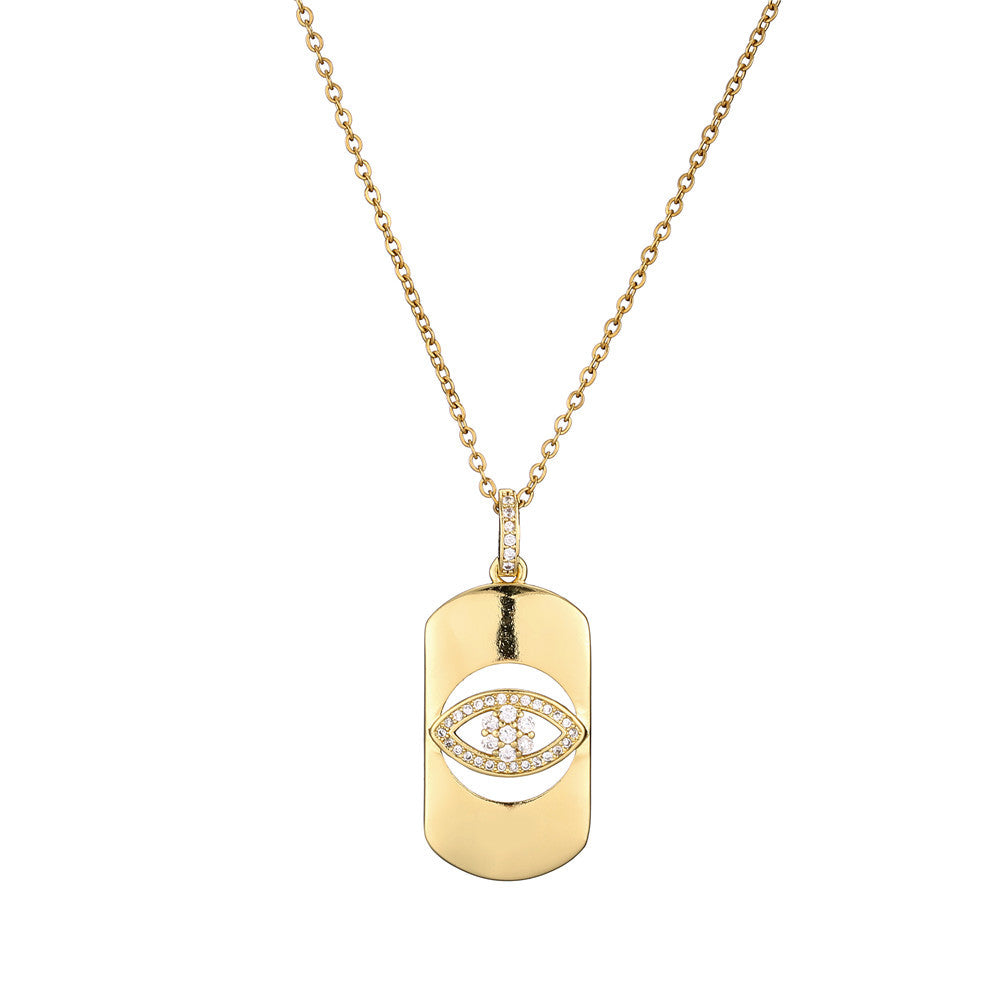 Heart Shape Brass Plated Pendant Necklace with Cable Chain for Women