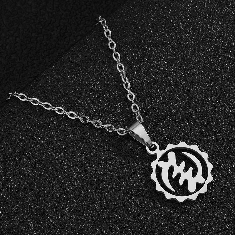 Collar con colgante geométrico de titanio y acero para mujer, cadena O de acero inoxidable, joyería de moda chapada, regalo para ella