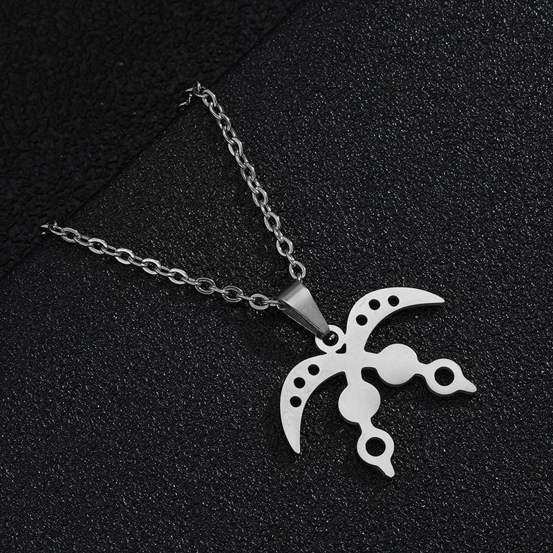 Collana con Pendente Simbolo Adinkra Geometrico per Donne e Uomini, Catena in Acciaio Inossidabile Dorato con Maglia O in Acciaio al Titanio, Stile Casual alla Moda