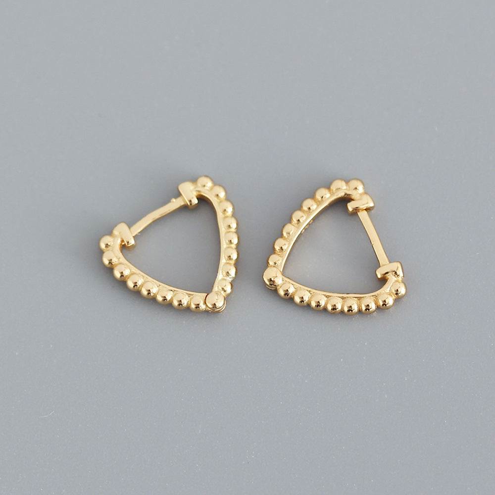 Orecchini a perno da donna a forma di cuore in argento sterling, gioielli in stile dolce lucido, orecchini in argento S925