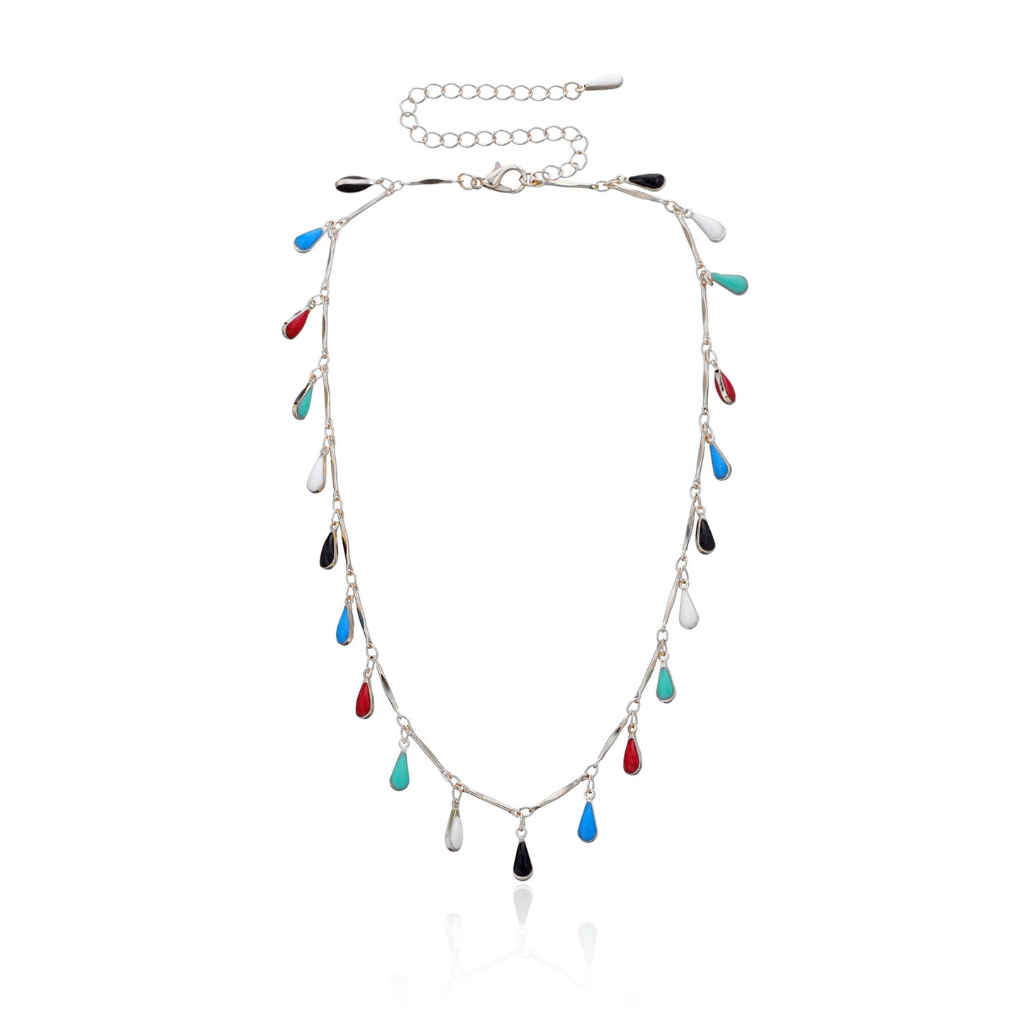 Women's Teardrop Alloy Pendant Necklace Hip-Hop Fashion Style Snake Chain