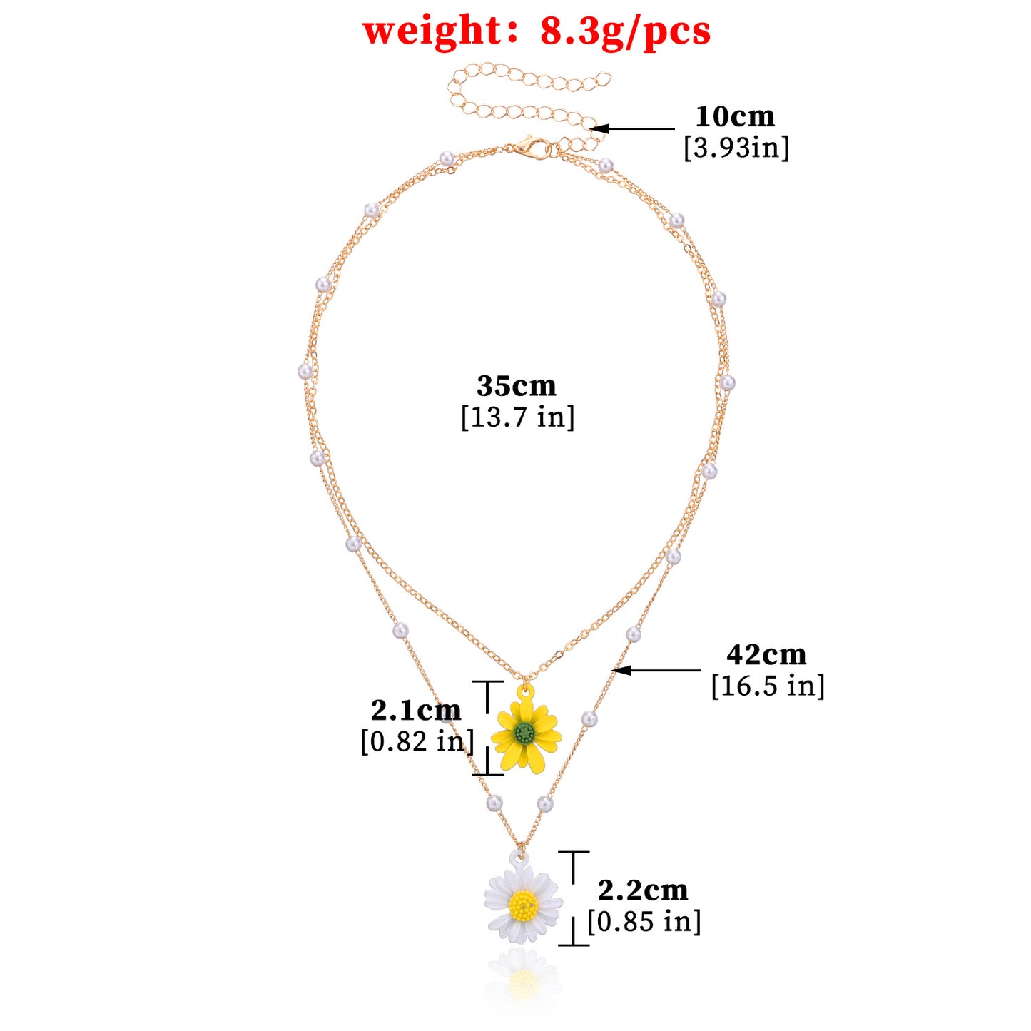 Women's Floral Alloy Pendant Necklace, Double Layer Cross Chain, Plated, Hip-Hop Fashion Jewelry, Trendy Accessory