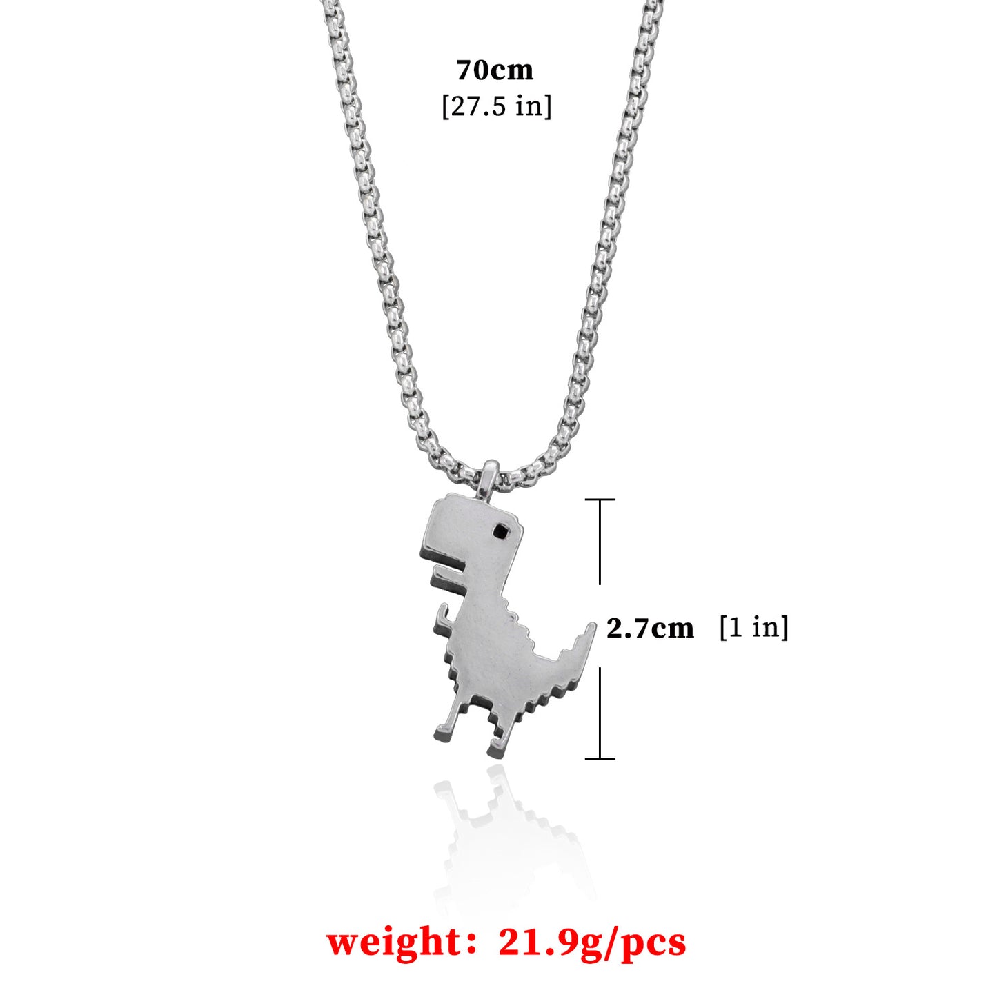 Vintage Animal Dinosaur Pendant Necklace for Men Women Unisex Hip-Hop Fashion Alloy Box Chain Jewelry