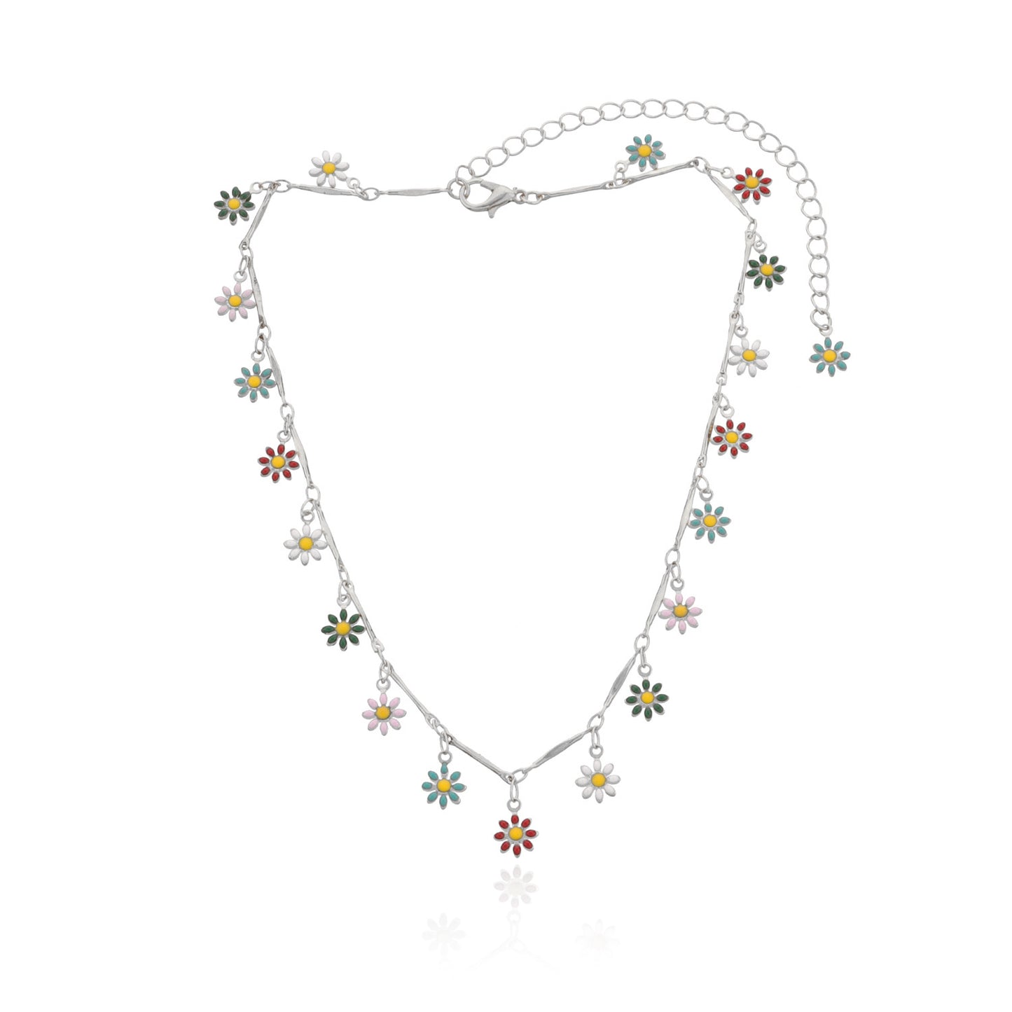 Women's Handmade Floral Chain Necklace Alloy Plated Minimalist Elegant Jewelry