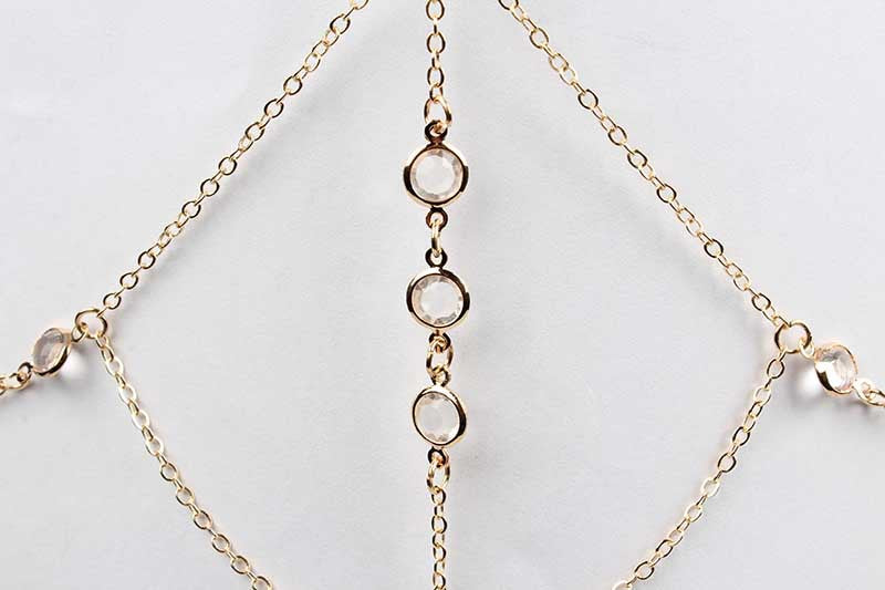 Crystal Inlay Plated Body Chain for Women