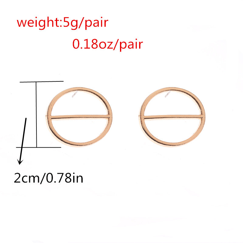 Pendientes de botón circulares geométricos minimalistas para mujer, de aleación, con líneas limpias y un toque contemporáneo