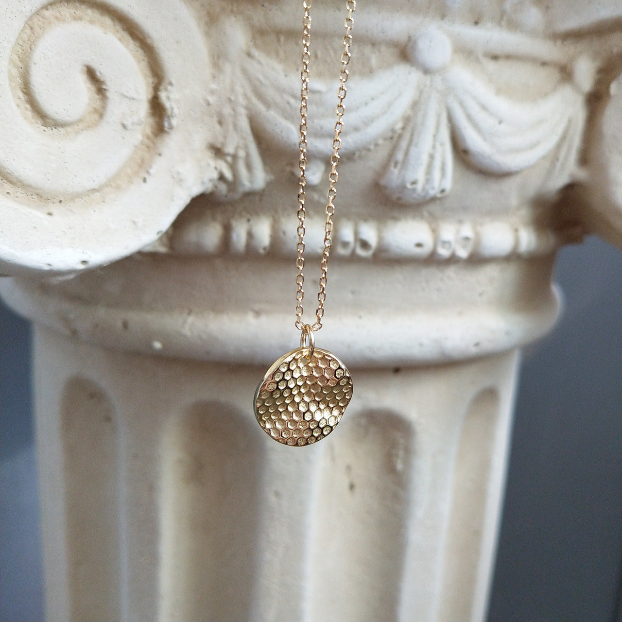Geometric Bee 925 Sterling Silver Gold Plated Necklace for Women