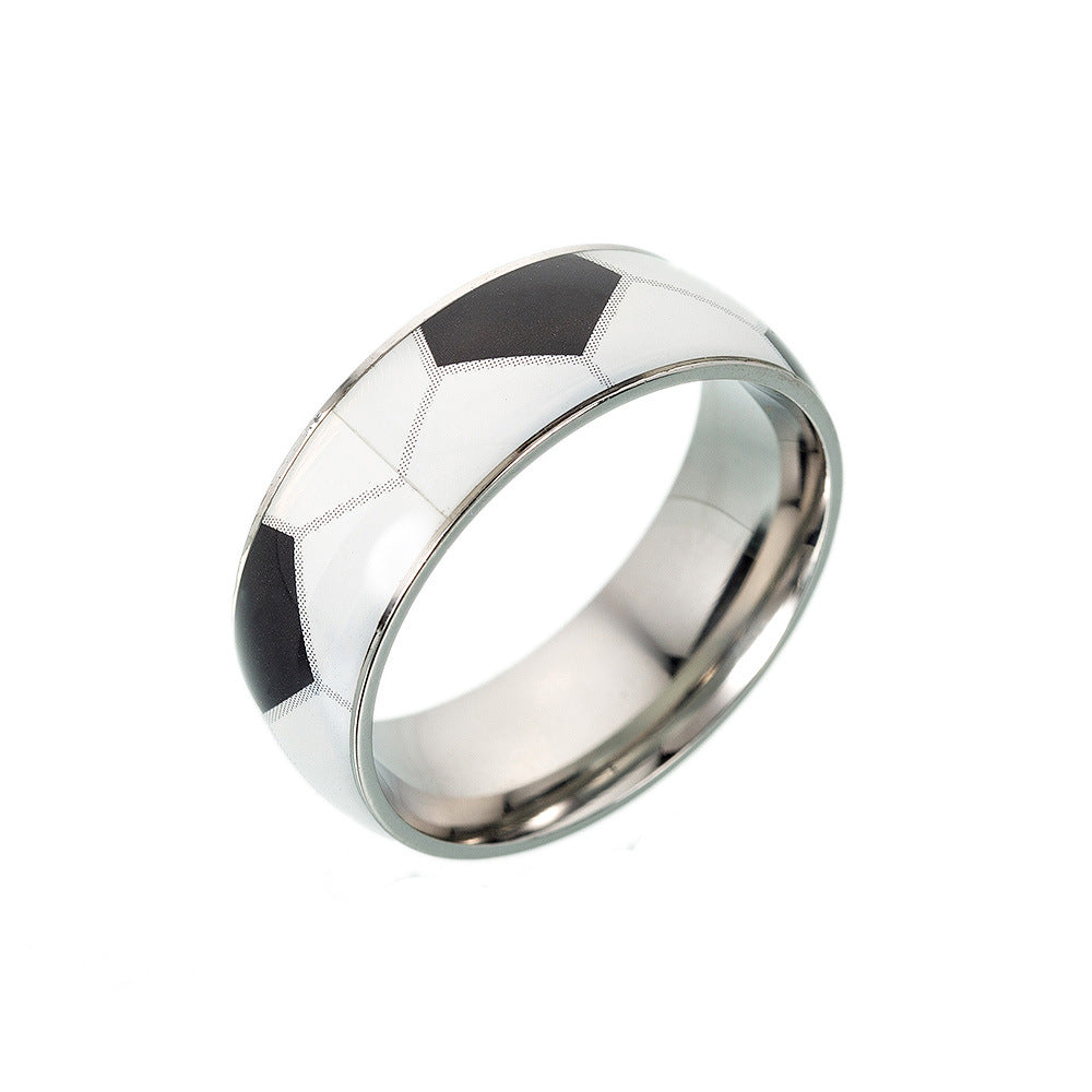 Geometric Titanium Steel Drip Oil Ring Unisex Sports Jewelry
