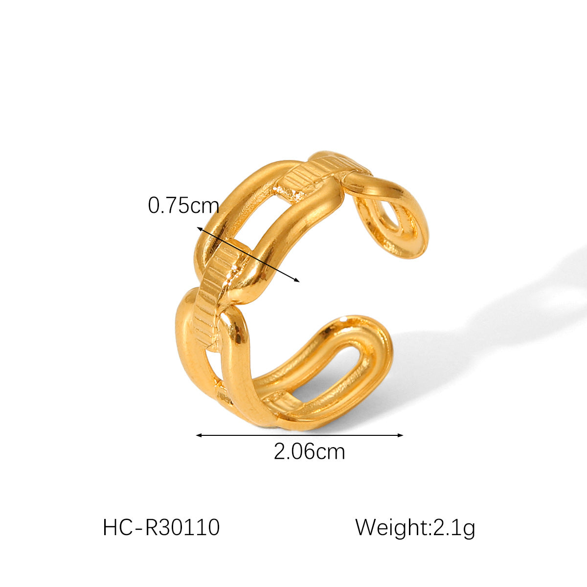 Anello da donna in acciaio inossidabile placcato con motivo geometrico stile Instagram e finitura smaltata