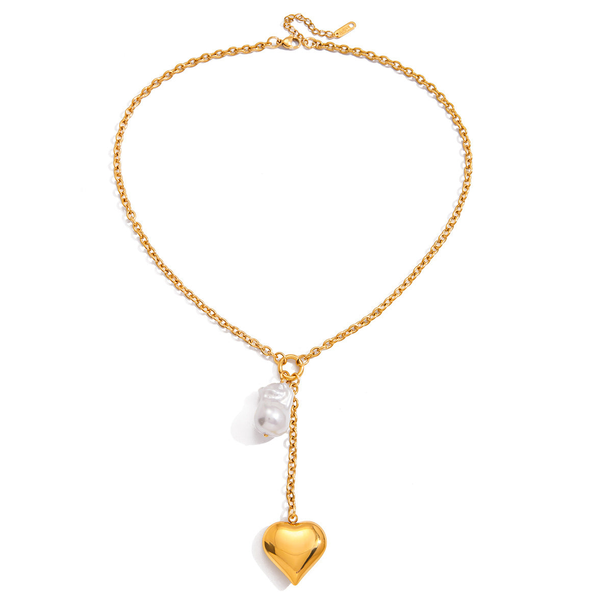 Elegante collana lunga a Y da donna con pendente in acciaio al titanio, design geometrico, catena in acciaio inossidabile galvanizzato, ipoallergenica e resistente all'ossidazione