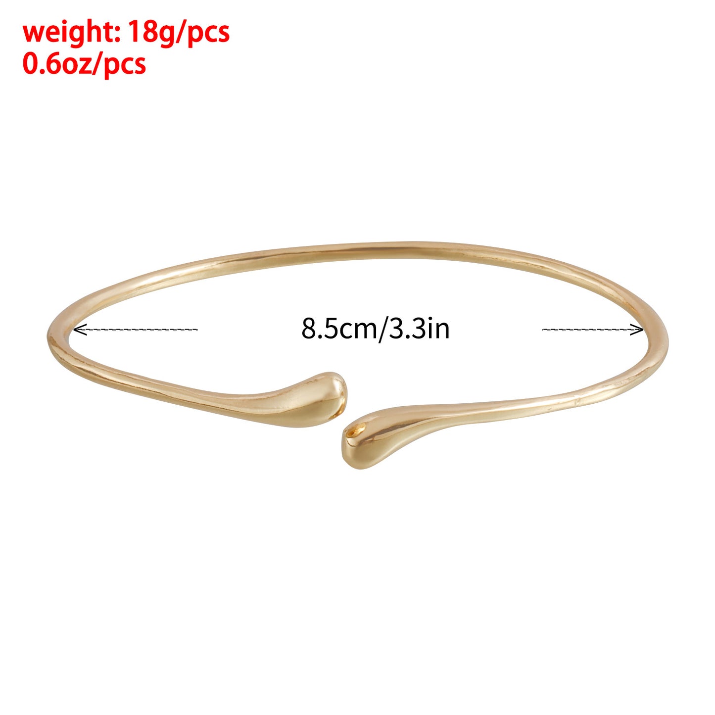 Minimalist Geometric Alloy Cuff Bracelet with Plated Finish Adjustable Fashion Arm Band
