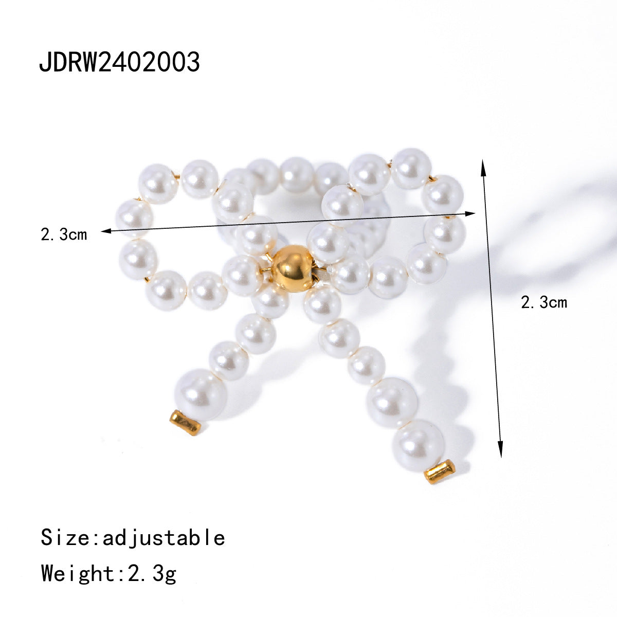 Anillo de acero inoxidable geométrico con circonita y perlas, chapado para mujer, joyería minimalista de moda