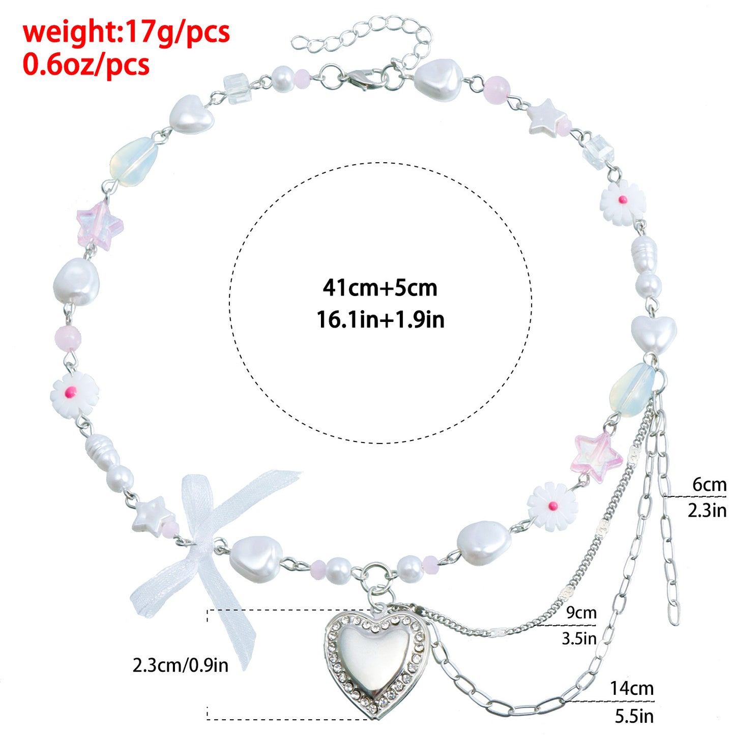 Sweet Forest-Inspired Heart Pendant Necklace in Alloy with Plated Finish for Women