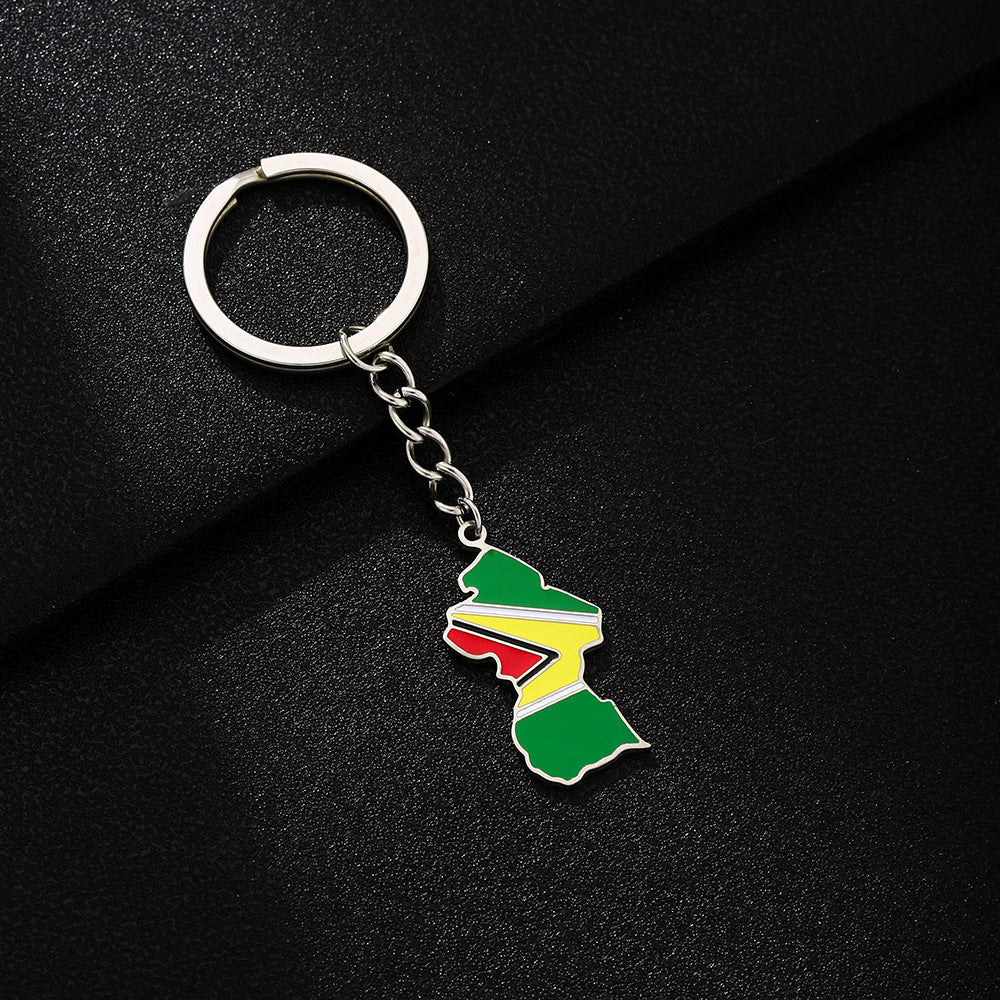 Portachiavi con Ciondolo Geometrico Minimalista in Acciaio Inossidabile Smaltato Accessorio Unisex
