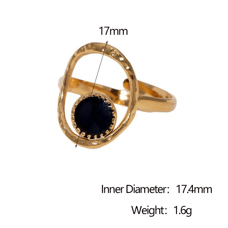 Minimalist Geometric Open Ring for Women in Stainless Steel with 18K Gold Plating
