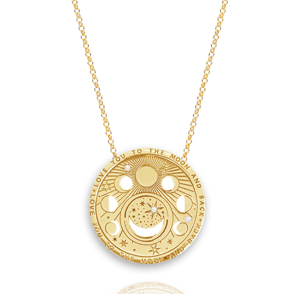 Collana Minimalista con Ciondolo Tarocchi Geometrico Lusso Leggero Placcato Oro 18K in Acciaio Inossidabile Unisex