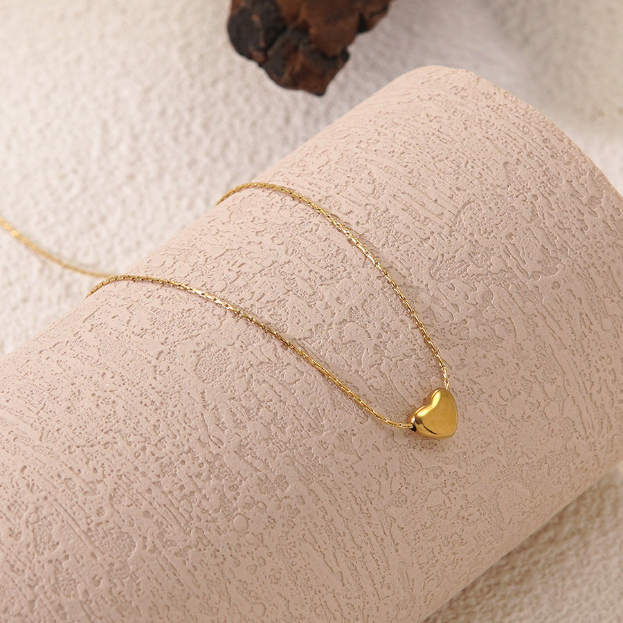 Luxury 18K Gold Plated Stainless Steel Heart Floral Cubic Zirconia Necklace for Women