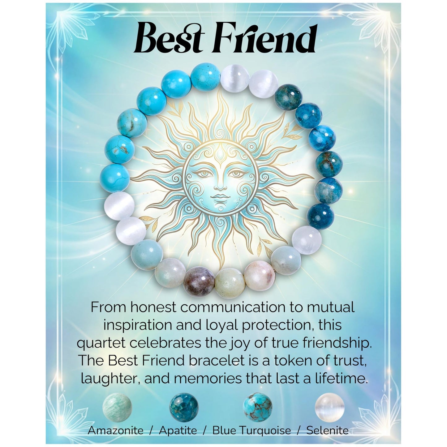 Elegant Round Natural Crystal Beaded Stretch Bracelet Unisex Fashion Jewelry