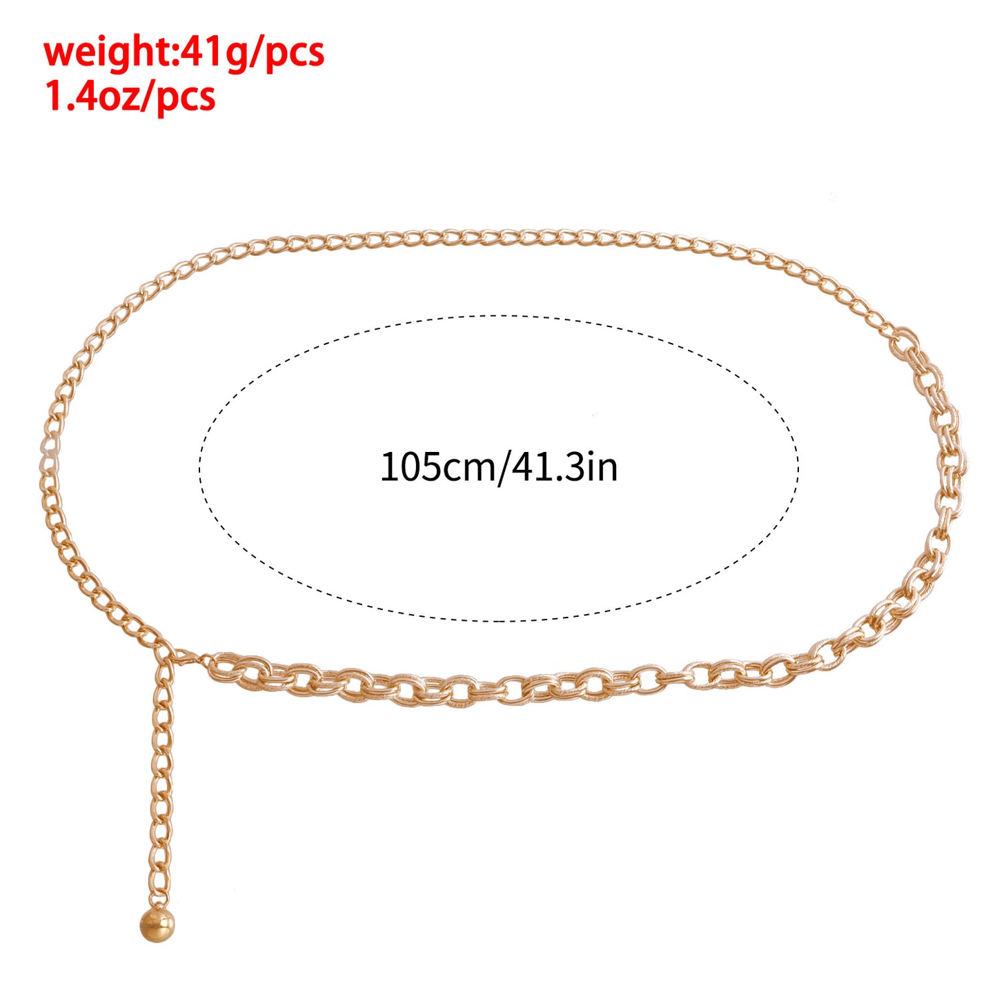 Punk Style Minimalist Single-Layer Waist Chain for Women with Thick Bold Metal Chain