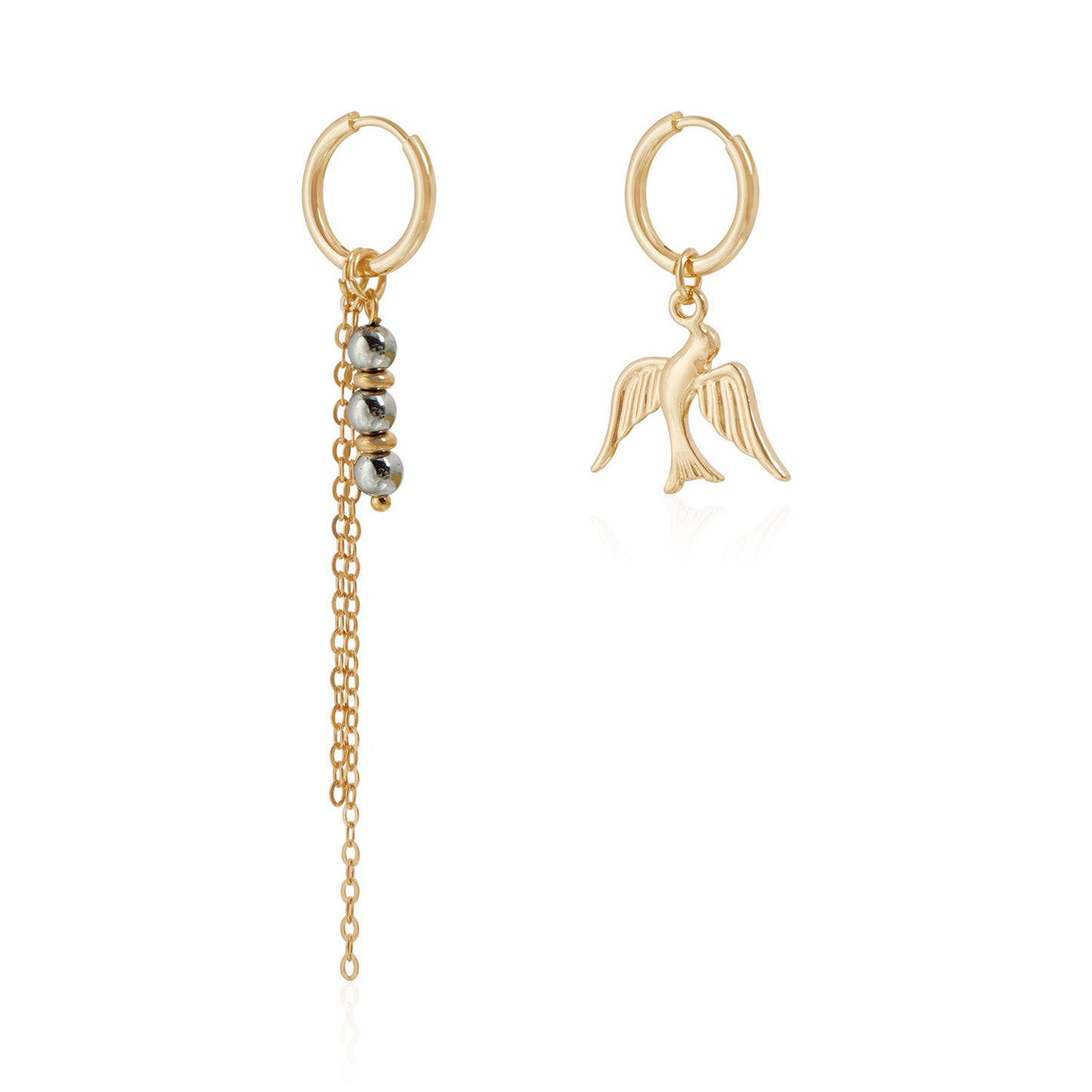 Geometric Multi-Color Plated Alloy Bird Tassel Necklace for Women