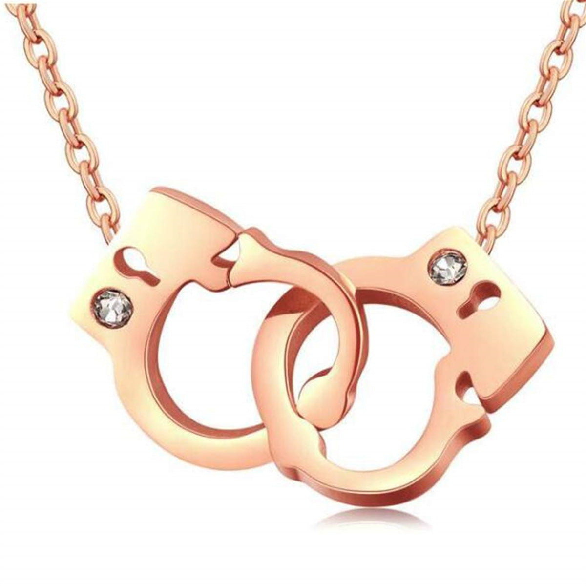 Sweet Minimalist Heart-Shaped Stainless Steel and Titanium Steel Pendant Necklace with Electroplated Finish