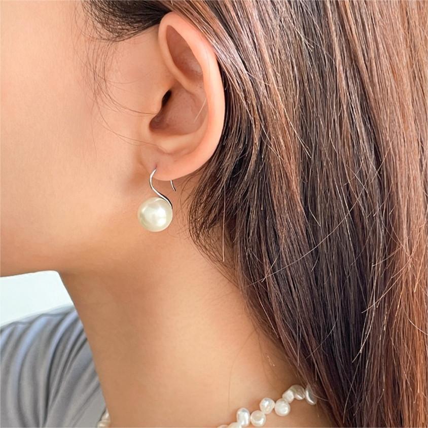 Orecchini da donna in argento sterling 925 placcato a forma di lettera, stile coreano minimalista