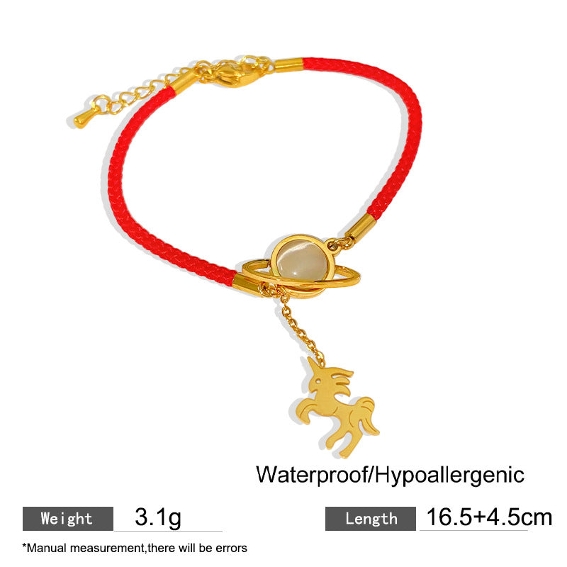 Luxury Elegant Animal Planet Tassel Titanium Steel Bracelet