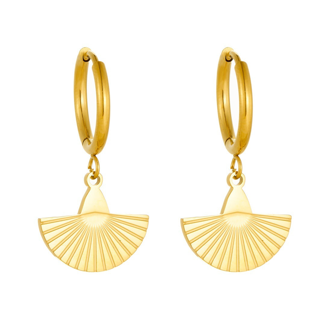 Gold Plated Geometric Stainless Steel Earrings for Women
