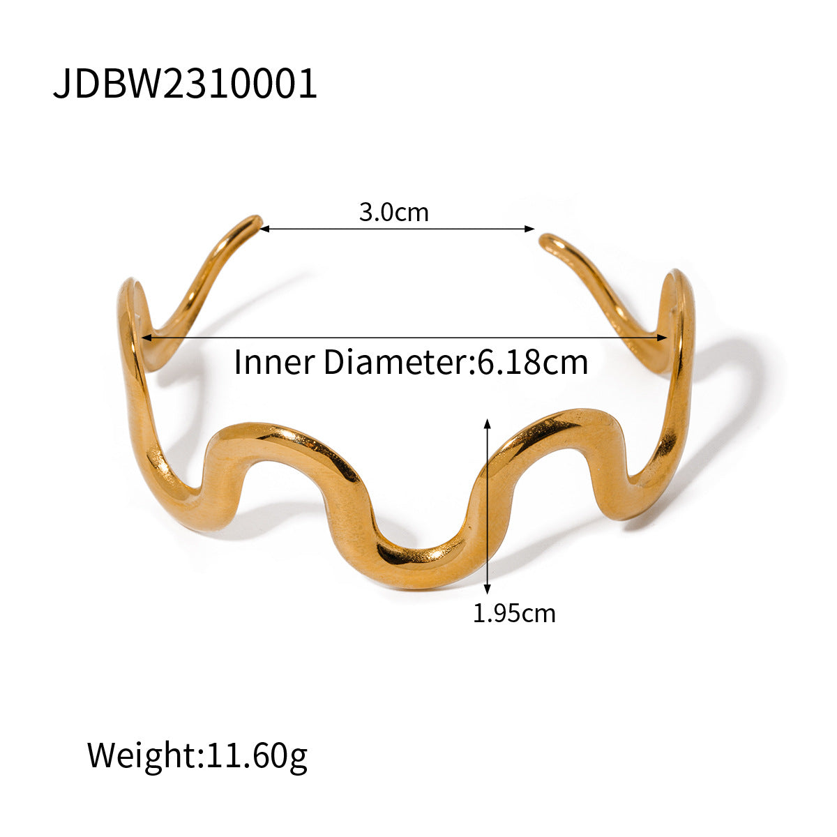 Minimalist 18K Gold Plated Stainless Steel Wave Pulley Chain Necklace for Women