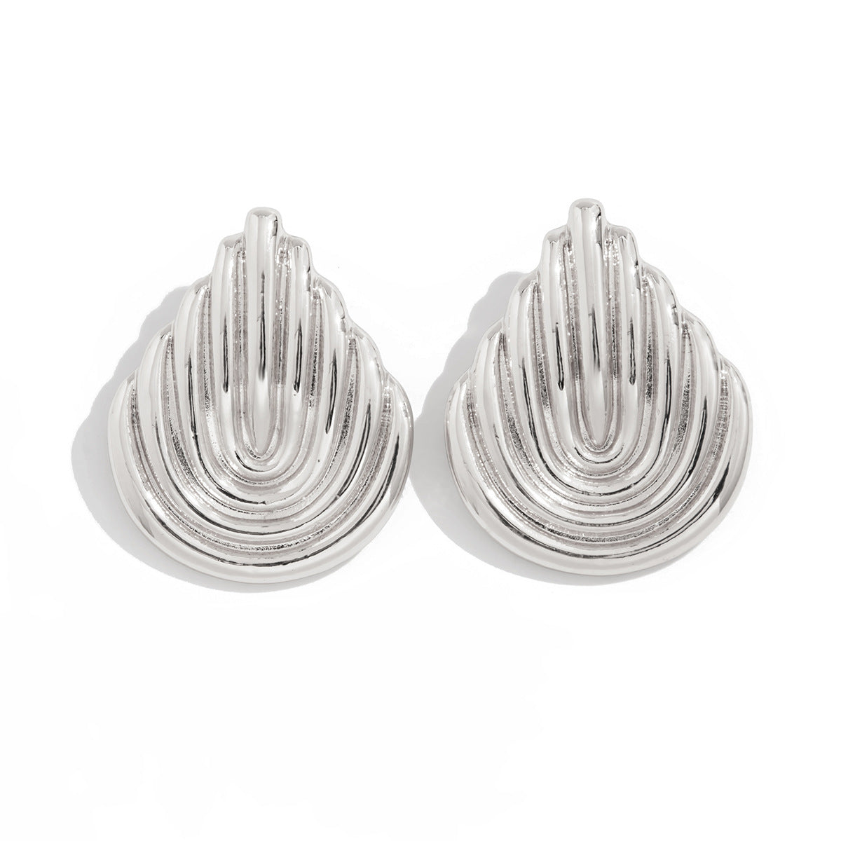 Minimalist Geometric Hollow Double Ring Zinc Alloy Plated Earrings for Women