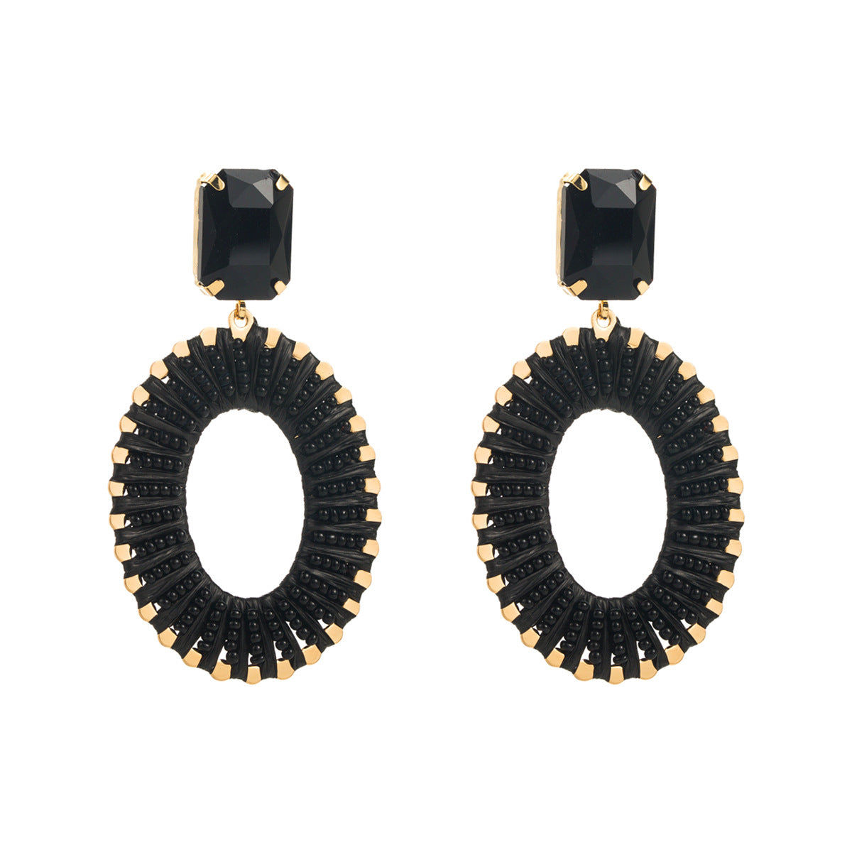 Pendientes Geométricos Minimalistas con Cuentas para Mujer Base de Hierro Hecha a Mano con Cuentas Miyuki de Colores Joyería Casual de Verano para Vacaciones