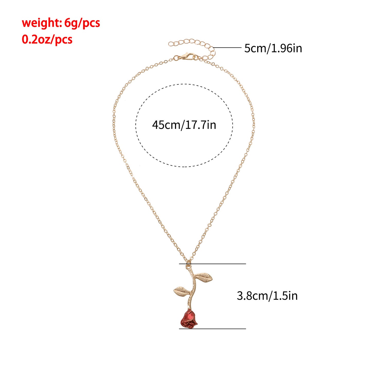 Natural Floral Rose Pendant Necklace for Women Alloy Chain with Plating Finish