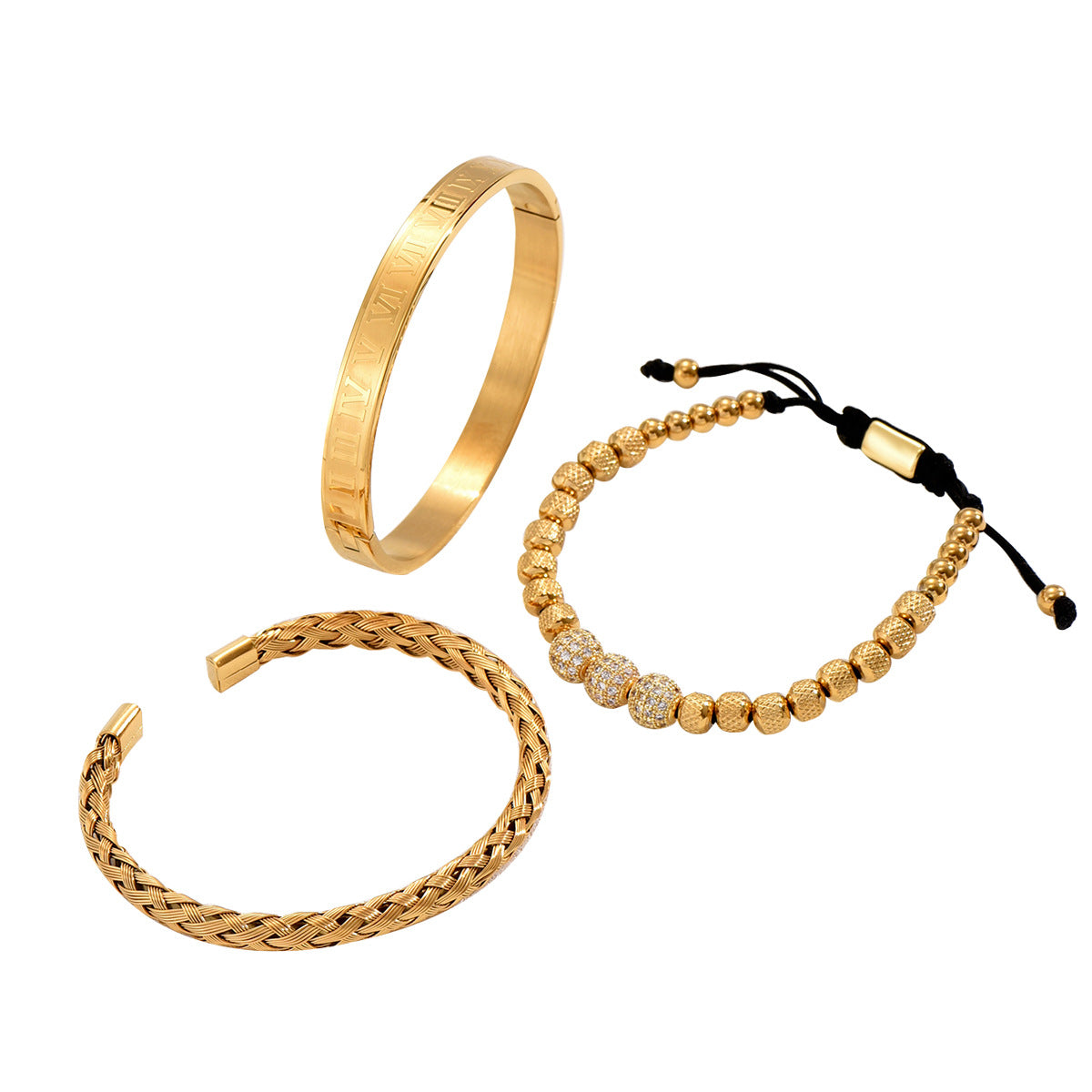 Pulsera geométrica minimalista de cobre en forma de U con incrustaciones de circonita, ajustable, unisex, para regalo de empresa