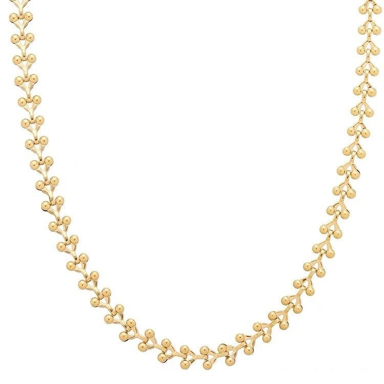 Vintage Heart Wheat Ear Titanium Steel Plated Necklace for Women