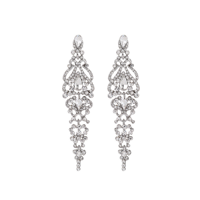 Elegant Tassel Earrings for Women Alloy Long Drop Earrings with Plated Finish for Wedding Bridal Formal Occasions