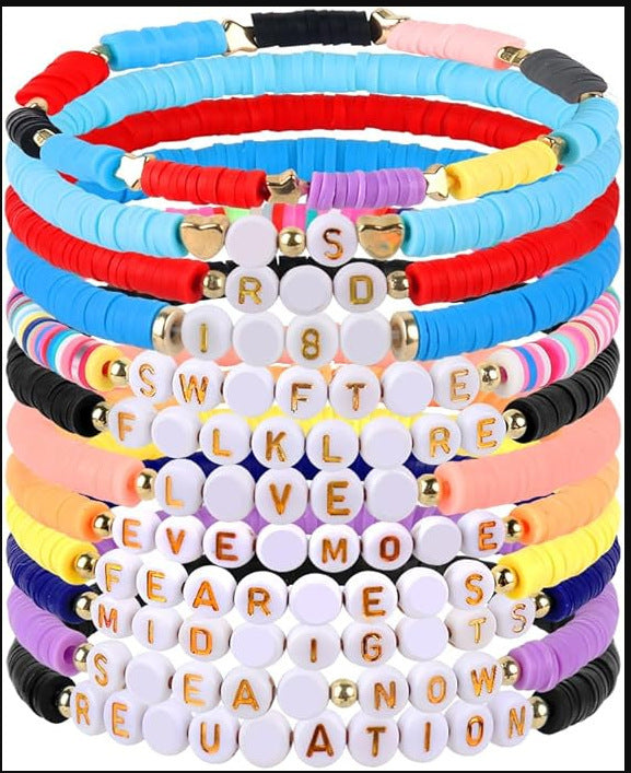 Bohemian Vintage Letter Number Beaded Bracelet Unisex Handmade Layered