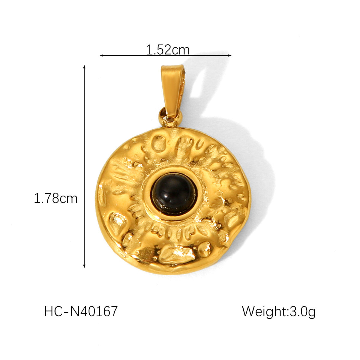Vintage Luxury Geometric Round Oval Titanium Steel Stainless Steel Plated Gemstone Inlay Charm Bar