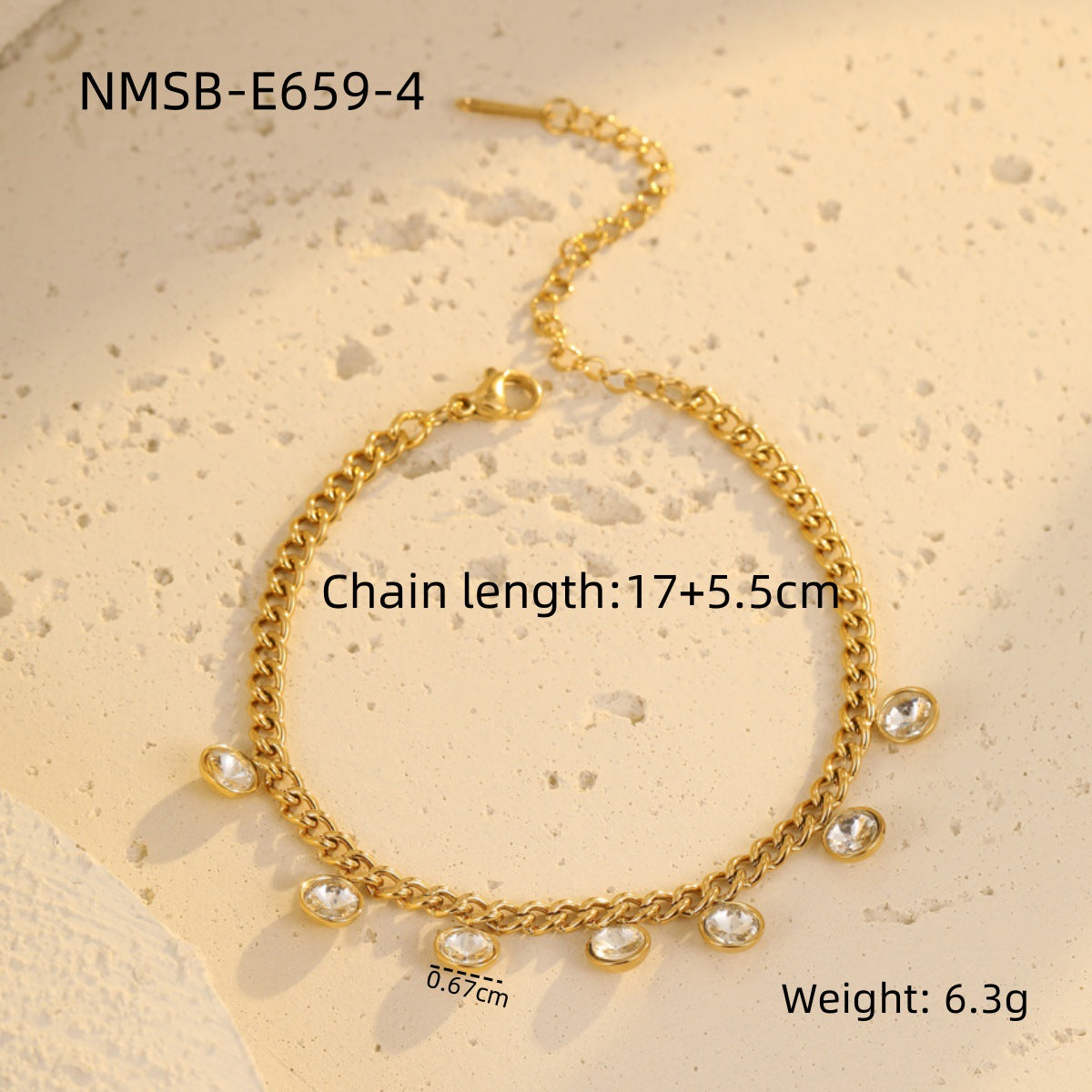 Braccialetto alla moda in acciaio inossidabile con cuore geometrico stile OL, intarsio di strass e dettaglio a nappa