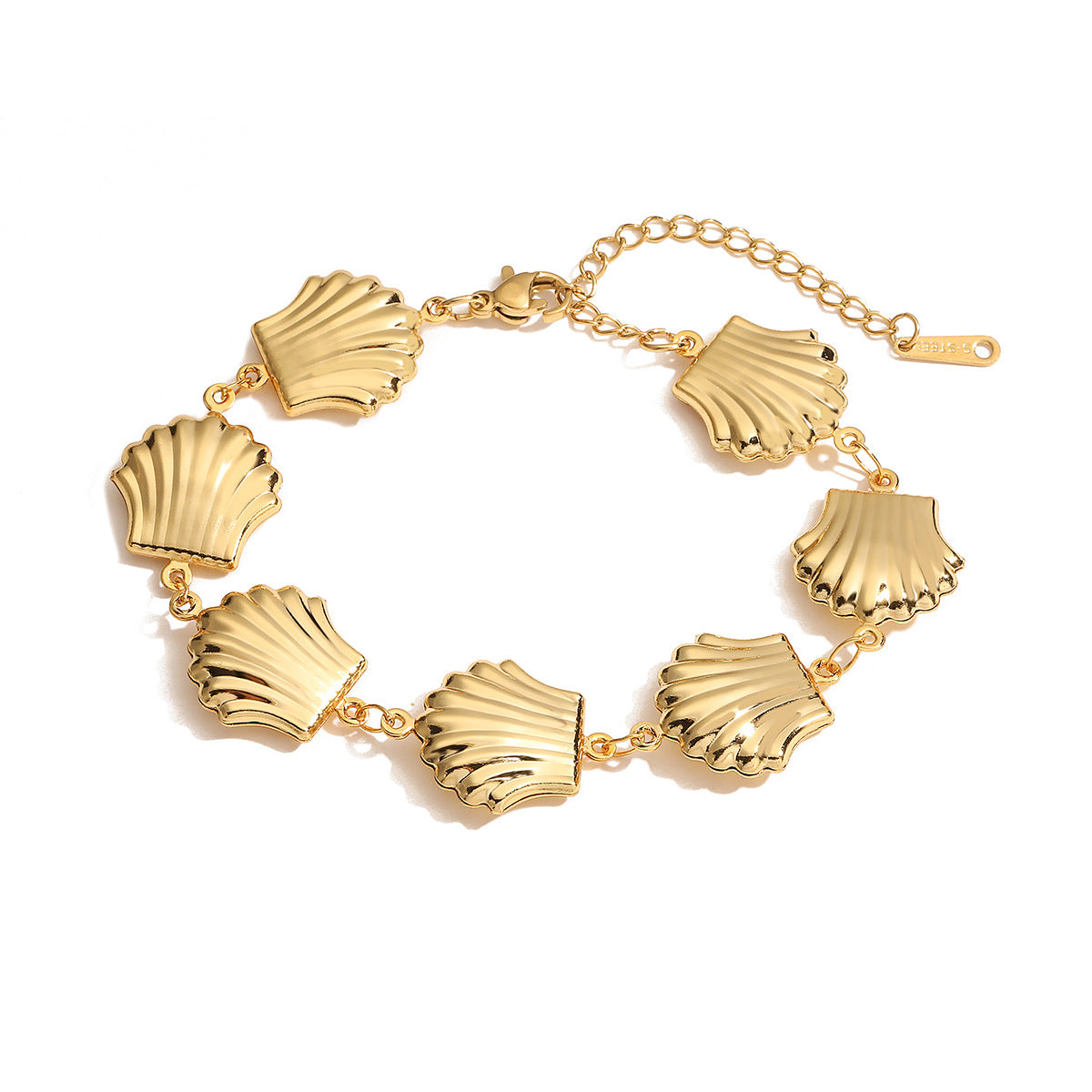 Collana con Ciondolo Minimalista a Forma di Conchiglia da Donna in Acciaio Inossidabile con Placcatura in Oro 18K