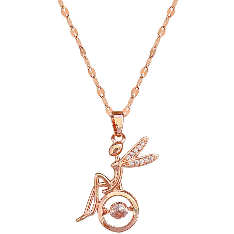 Elegante collar de luna geométrica para mujer y hombre, cadena de serpiente de acero inoxidable con detalles de diamantes de imitación, joyería ligera para la clavícula