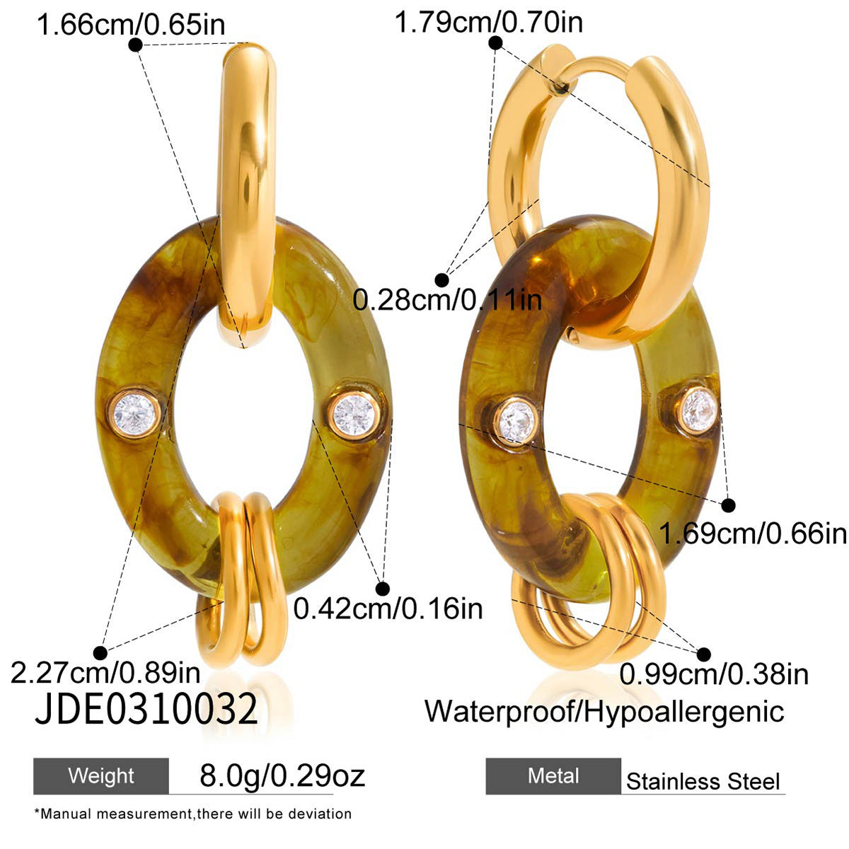 Orecchini a Cerchio Minimalisti Geometrici in Acciaio Inossidabile Placcato per Donna