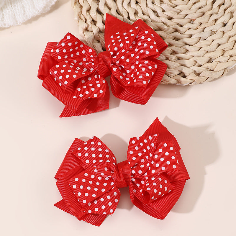 Natural Style Bow-Shaped Hair Clip for Girls with Ruffled and Mesh Details, Polyester Fabric Hair Accessory, Duckbill Hairpin, Princess Collection