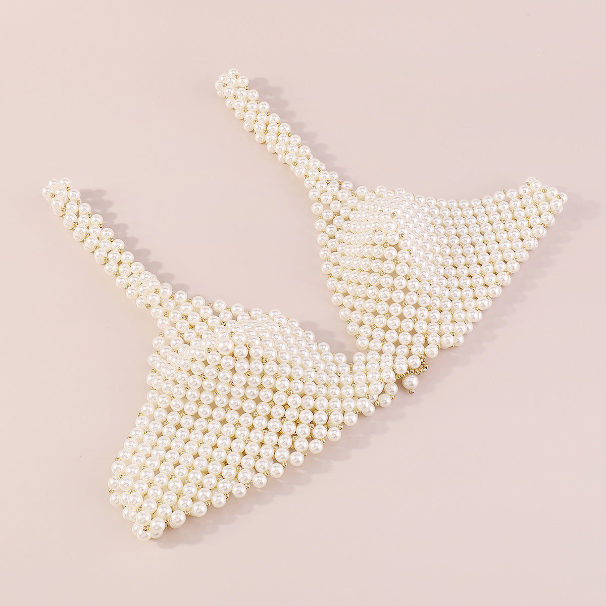 Handmade Geometric Pearl Body Chain for Women with Imitation Pearls and CCB Accents