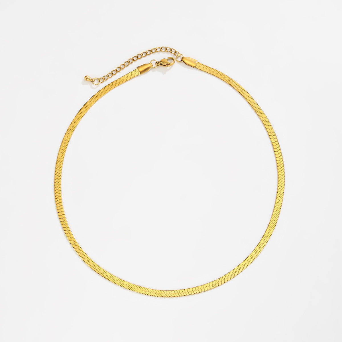 Minimalist Geometric Round Pendant Stainless Steel 18K Gold Plated Snake Chain Rope Chain Necklace for Women