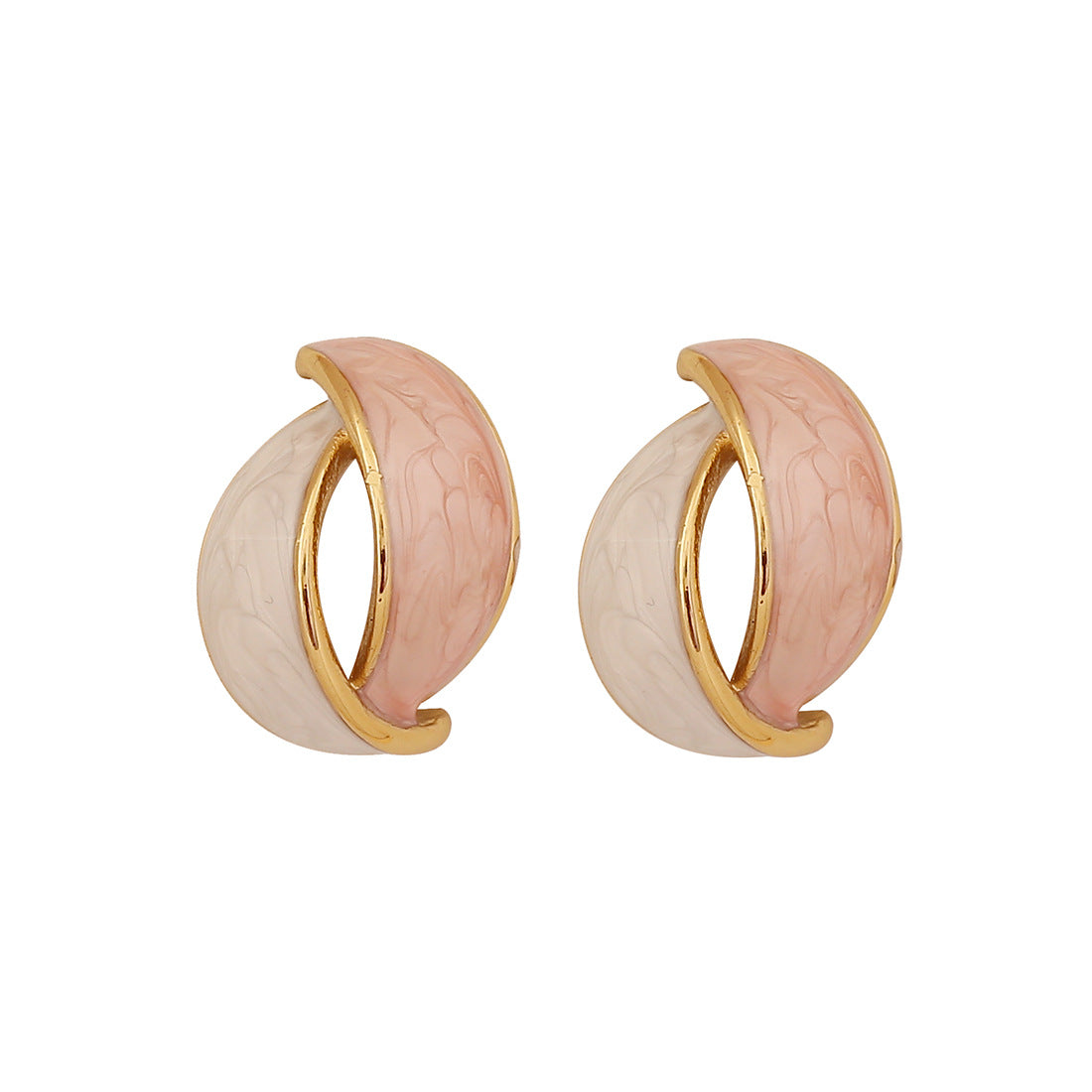 Orecchini da donna in acciaio inossidabile con smalto, stile geometrico minimalista e alla moda