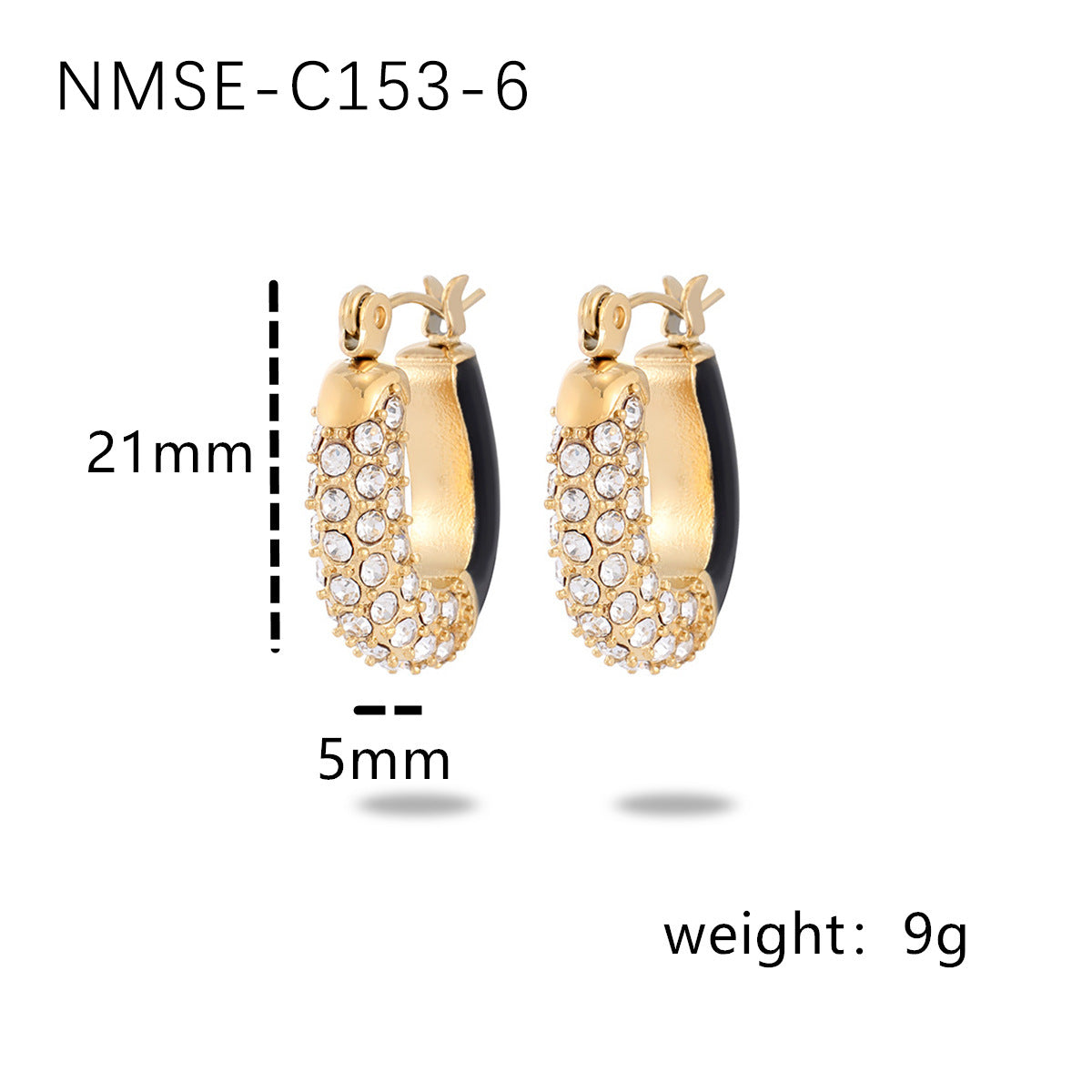 Elegantes Pendientes de Acero Inoxidable de Titanio Esmaltado con Incrustaciones de Pedrería Geométrica de Inspiración Francesa para Mujer, Ropa de Oficina de Moda de Lujo Estilo Palacio